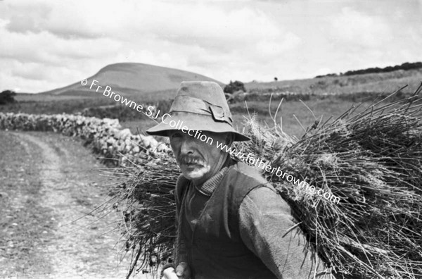 BURRISHOOLE ABBEY OLD MAN (JOSEPH PHILBIN)  WITH LOAD OF STRAW